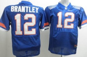 Wholesale Cheap Florida Gators #12 John Brantley Blue Fighting Jersey