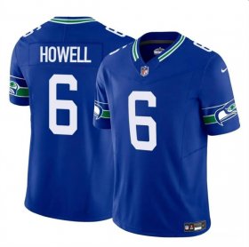 Cheap Youth Seattle Seahawks #6 Sam Howell Royal 2023 F.U.S.E. Throwback Vapor Limited Football Stitched Jersey