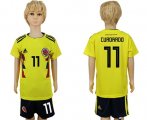 Wholesale Cheap Colombia #11 Cuadrado Home Kid Soccer Country Jersey