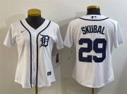 Cheap Women's Detroit Tigers #29 Tarik Skubal White Cool Base Stitched Baseball Jersey(Run Small)