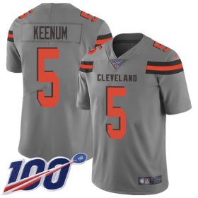 Wholesale Cheap Nike Browns #5 Case Keenum Gray Men\'s Stitched NFL Limited Inverted Legend 100th Season Jersey