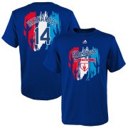 Wholesale Cheap Los Angeles Dodgers #14 Enrique Hernandez Majestic Youth 2019 Spring Training Name & Number V-Neck T-Shirt Royal