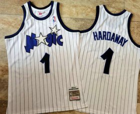 Wholesale Cheap Men\'s Orlando Magic #1 Penny Hardaway 1993-94 White Hardwood Classics Soul AU Throwback Jersey