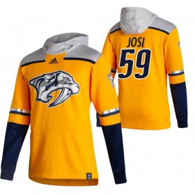 Wholesale Cheap Nashville Predators #59 Roman Josi Adidas Reverse Retro Pullover Hoodie Gold