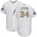 Wholesale Cheap Cubs #34 Jon Lester White(Blue Strip) Flexbase Authentic 2017 Gold Program Stitched MLB Jersey