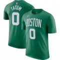 Cheap Men's Boston Celtics #0 Jayson Tatum Green Name & Number T-Shirt