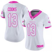 Wholesale Cheap Nike Texans #13 Brandin Cooks White/Pink Women's Stitched NFL Limited Rush Fashion Jersey