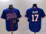 Cheap Men's Buffalo Bills #17 Josh Allen Blue Team Cool Base Stitched Baseball Jersey