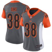 Wholesale Cheap Nike Bengals #38 LeShaun Sims Silver Women's Stitched NFL Limited Inverted Legend Jersey