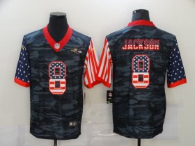 Wholesale Cheap Men\'s Baltimore Ravens #8 Lamar Jackson USA Camo 2020 Salute To Service Stitched NFL Nike Limited Jersey