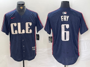 Cheap Men's Cleveland Guardians #6 David Fry Navy 2024 City Connect Limited Stitched Jersey