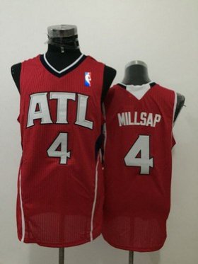 Wholesale Cheap Men\'s Atlanta Hawks #4 Paul Millsap Red Swingman Jersey