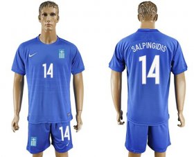 Wholesale Cheap Greece #14 Salpingidis Away Soccer Country Jersey