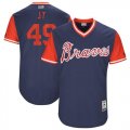 Wholesale Cheap Braves #49 Julio Teheran Navy 