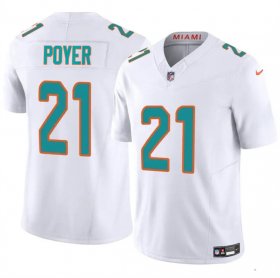 Cheap Men\'s Miami Dolphins #21 Jordan Poyer White 2024 F.U.S.E Vapor Limited Football Stitched Jersey