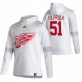 Wholesale Cheap Detroit Red Wings #51 Valtteri Filppula Adidas Reverse Retro Pullover Hoodie White