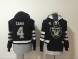 Wholesale Cheap Men's Oakland Raiders #4 Derek Carr NEW Black Pocket Stitched NFL Pullover Hoodie