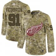 Wholesale Cheap Adidas Red Wings #91 Sergei Fedorov Camo Authentic Stitched NHL Jersey