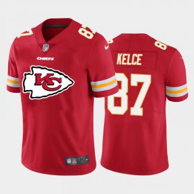 Wholesale Cheap Kansas City Chiefs #87 Travis Kelce Red Men\'s Nike Big Team Logo Player Vapor Limited NFL Jersey