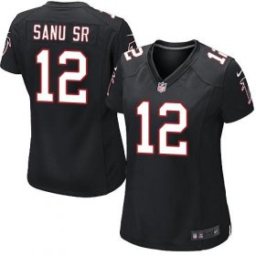 Wholesale Cheap Nike Falcons #12 Mohamed Sanu Sr Black Alternate Women\'s Stitched NFL Elite Jersey