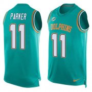 Wholesale Cheap Nike Dolphins #11 DeVante Parker Aqua Green Team Color Men's Stitched NFL Limited Tank Top Jersey