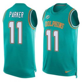 Wholesale Cheap Nike Dolphins #11 DeVante Parker Aqua Green Team Color Men\'s Stitched NFL Limited Tank Top Jersey