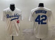 Cheap Men's Brooklyn Dodgers #42 Jackie Robinson White Stitched Baseball Jersey