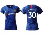 Wholesale Cheap Women's Chelsea #30 David Luiz Home Soccer Club Jersey