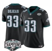 Cheap Men's Philadelphia Eagles #33 Cooper DeJean Black 2024 New NFC East Champions F.U.S.E. Vapor Untouchable Limited Stitched Football Jersey