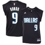 Wholesale Cheap Men's Dallas Mavericks #9 Rajon Rondo Black Fashion Replica Jersey