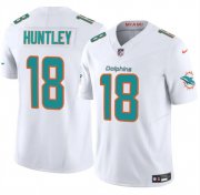 Cheap Men's Miami Dolphins #18 Tyler Huntley White 2024 F.U.S.E Vapor Limited Stitched Football Jersey