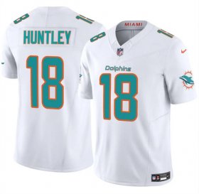 Cheap Men\'s Miami Dolphins #18 Tyler Huntley White 2024 F.U.S.E Vapor Limited Stitched Football Jersey