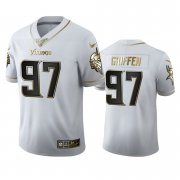 Wholesale Cheap Minnesota Vikings #97 Everson Griffen Men's Nike White Golden Edition Vapor Limited NFL 100 Jersey