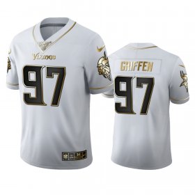 Wholesale Cheap Minnesota Vikings #97 Everson Griffen Men\'s Nike White Golden Edition Vapor Limited NFL 100 Jersey