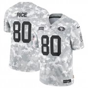 Men's San Francisco 49ers #80 Jerry Rice 2024 Arctic Camo Salute To Service Limited Stitched Football Jersey