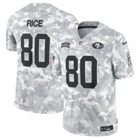 Men\'s San Francisco 49ers #80 Jerry Rice 2024 Arctic Camo Salute To Service Limited Stitched Football Jersey