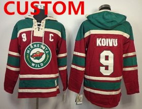 Wholesale Cheap Custom Old Time Hockey Minnesota Wild Red Hoodie