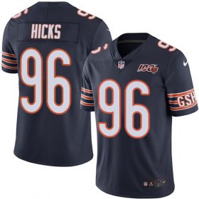 Wholesale Cheap Nike Bears #96 Akiem Hicks Navy Blue Team Color Men\'s 100th Season Stitched NFL Vapor Untouchable Limited Jersey