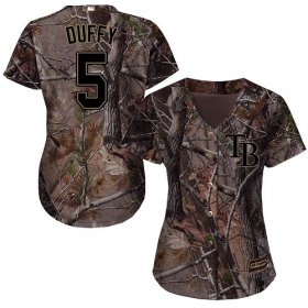 Wholesale Cheap Rays #5 Matt Duffy Camo Realtree Collection Cool Base Women\'s Stitched MLB Jersey