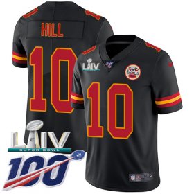 Wholesale Cheap Nike Chiefs #10 Tyreek Hill Black Super Bowl LIV 2020 Men\'s Stitched NFL Limited Rush 100th Season Jersey