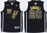 Wholesale Cheap San Antonio Spurs #20 Manu Ginobili Revolution 30 Swingman 2014 The Finals Black/Gold Jersey