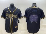 Wholesale Cheap Men's Dallas Cowboys #88 CeeDee Lamb Black Gold Team Big Logo With Patch Cool Base Stitched Baseball Jersey