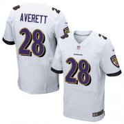 Wholesale Cheap Nike Ravens #28 Anthony Averett White Men's Stitched NFL New Elite Jersey