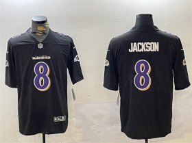 Cheap Men\'s Baltimore Ravens #8 Lamar Jackson Black Vapor Limited Football Jersey