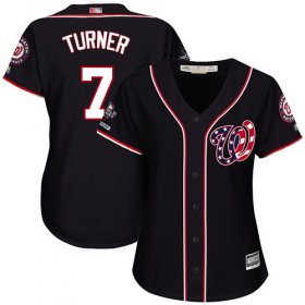 Wholesale Cheap Nationals #7 Trea Turner Navy Blue Alternate 2019 World Series Champions Women\'s Stitched MLB Jersey