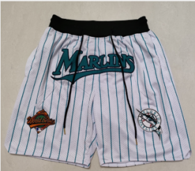 Wholesale Cheap Men\'s Florida Marlins White Just Don Swingman Shorts