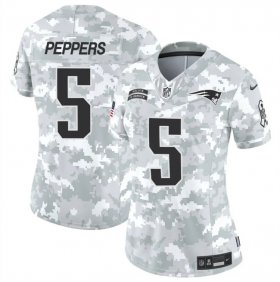 Cheap Women\'s New England Patriots #5 Jabrill Peppers 2024 F.U.S.E Arctic Camo Salute To Service Limited Stitched Jersey(Run Small)