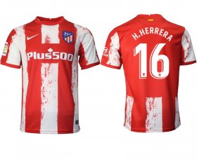 Wholesale Cheap Men 2021-2022 Club Atletico Madrid home aaa version red 16 Nike Soccer Jersey