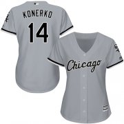 Wholesale Cheap White Sox #14 Paul Konerko Grey Road Women's Stitched MLB Jersey