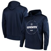 Wholesale Cheap Men's Dallas Cowboys Nike Navy Sideline Property Of Wordmark Logo Performance Pullover Hoodie